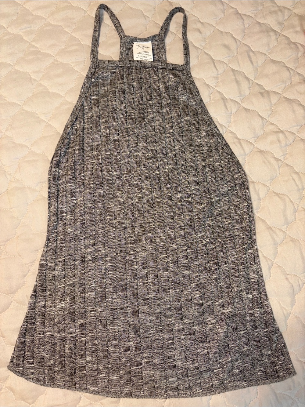 Trillium Gray Ribbed Knit Halter Top NWOT